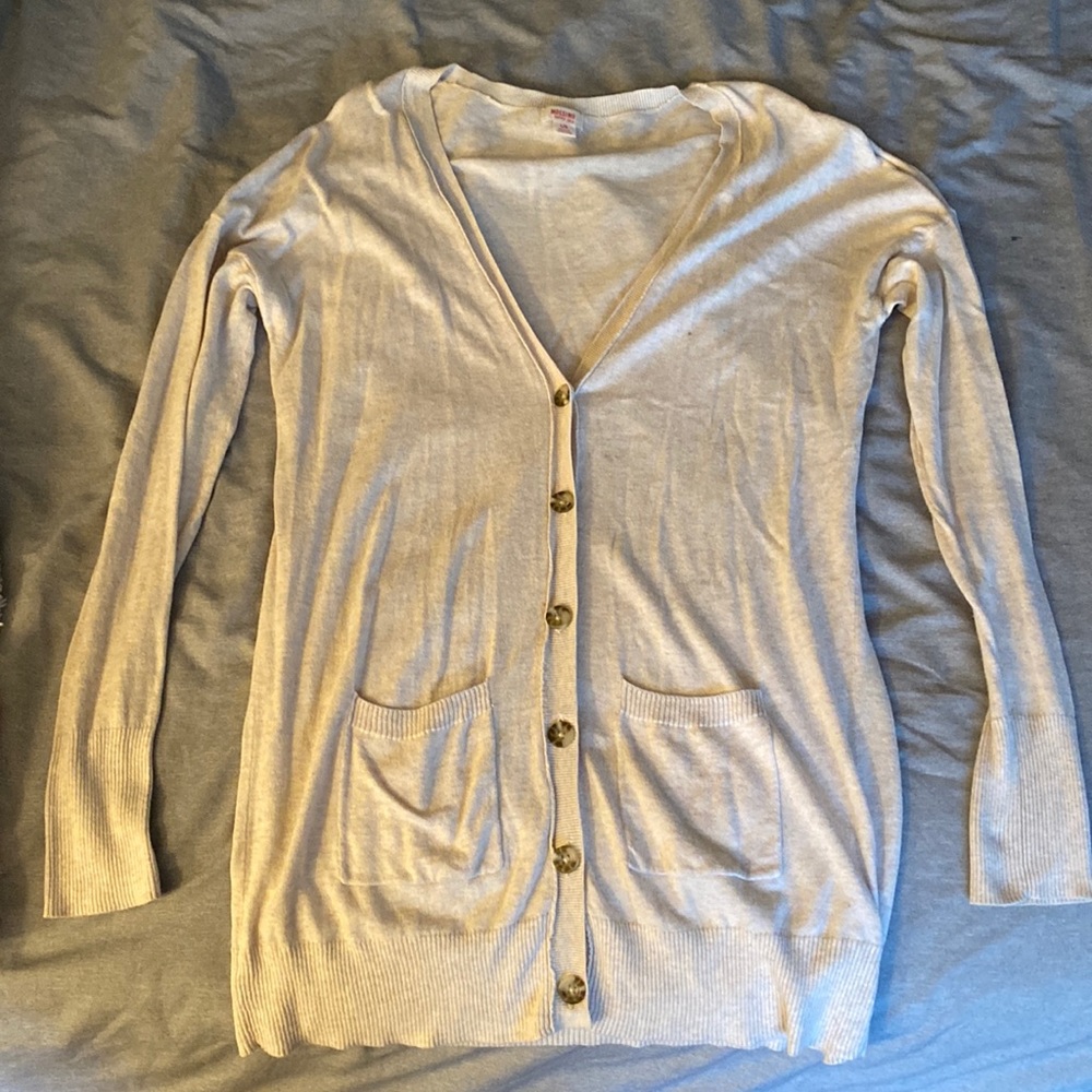 Beige  Button Down Cardigan